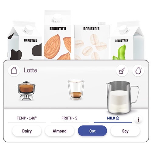 Breville BES881 Barista Touch Impress Automatic Espresso Machine Milk Alternative Graphic