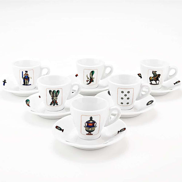 Espresso Cups⎮Porcelain 90 ml⎮Italian Playing Cards - Espresso Canada