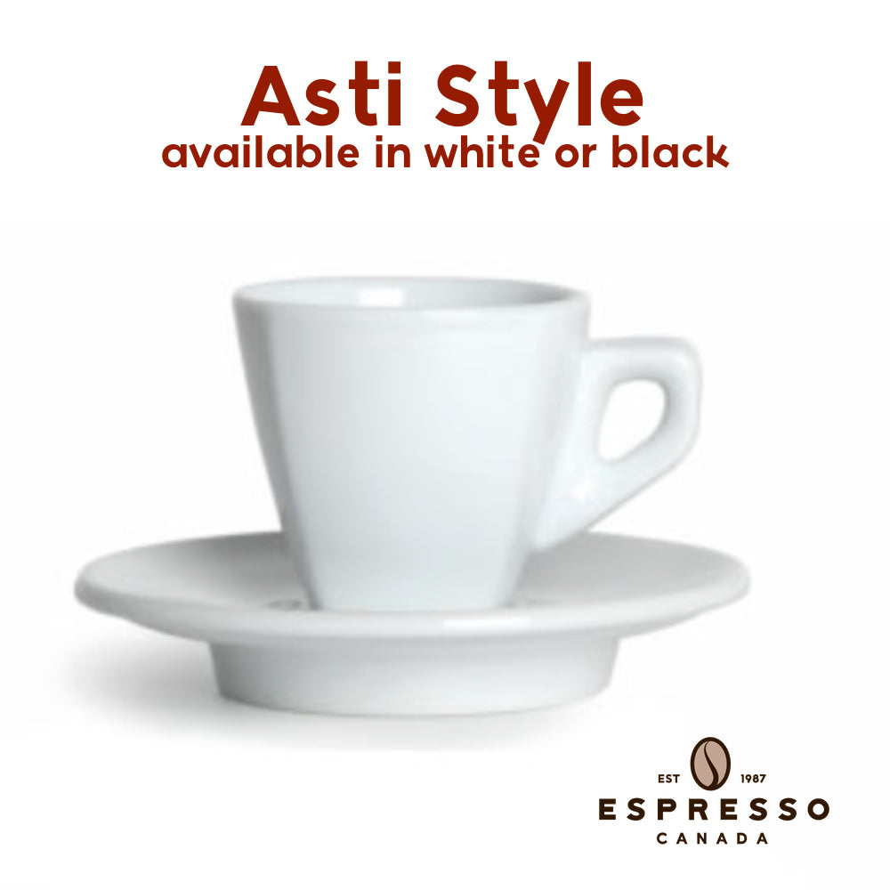 Nuova Point Asti Style Espresso Cup available in Black or White from Espresso Canada