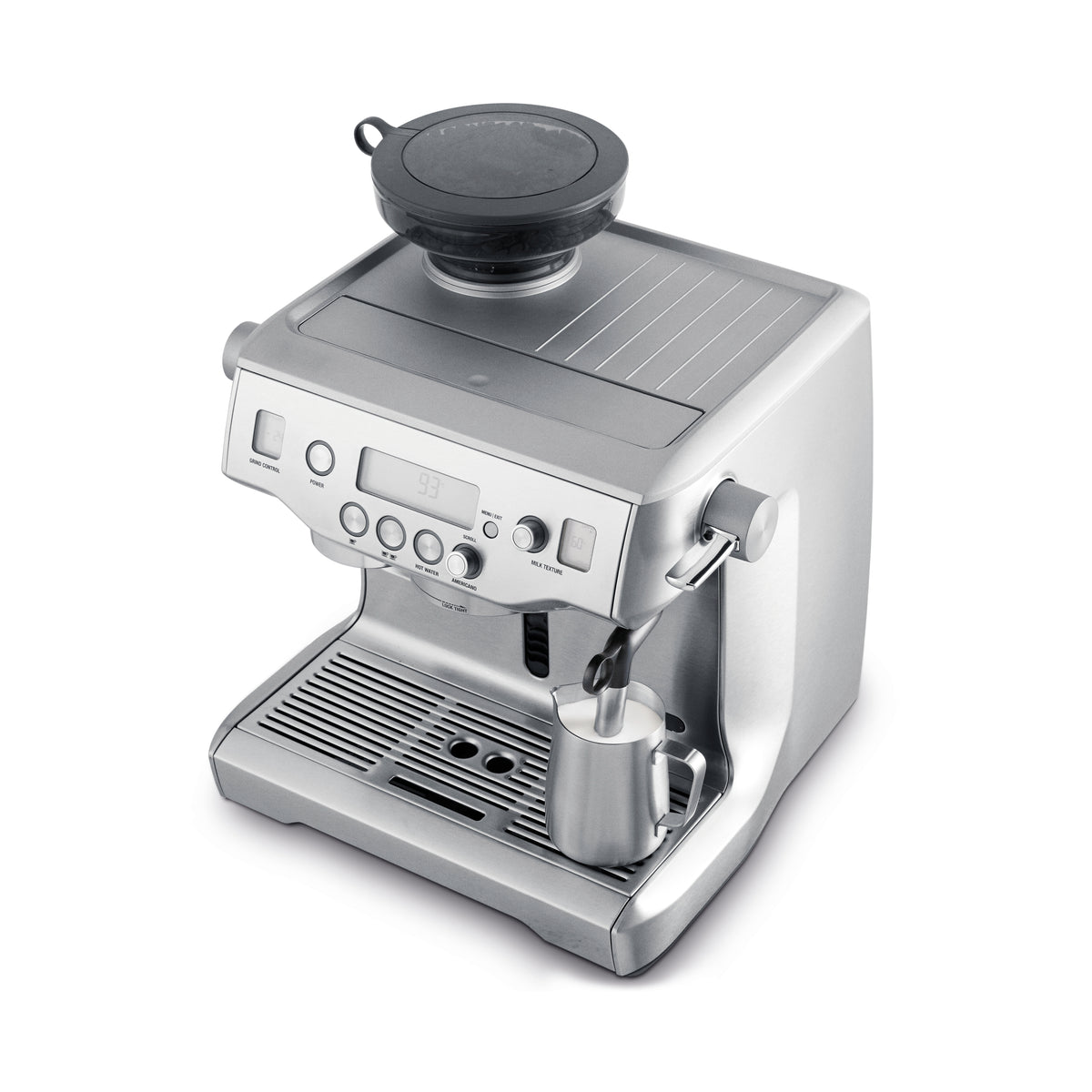 Breville Oracle BES980 Brushed Stainless Steel  Angle View available from Espresso Canada