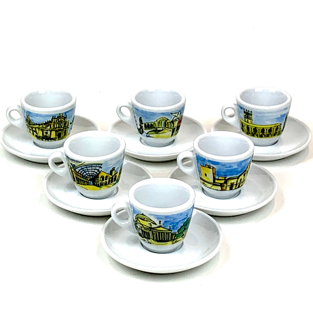 Made In Italy Nuova Point Italian Cities Espresso Cups set of 6 available from Espresso Canada