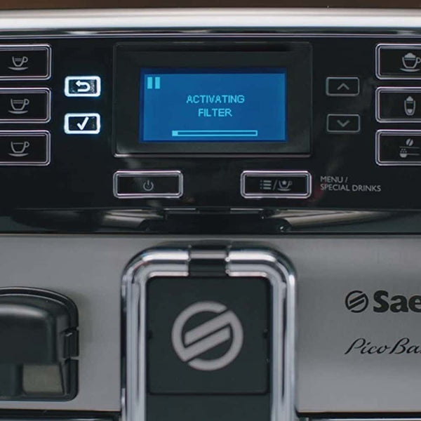 Saeco PicoBaristo Display Showing Filter Activation Prompt