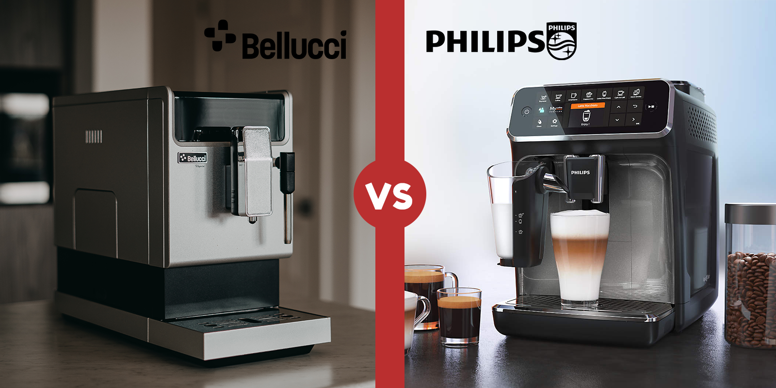 
                Bellucci and Philips espresso machines
              