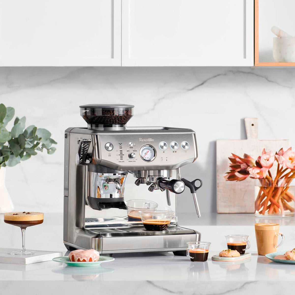 Breville Barista Express Impress Brushed Stainless Steel BES876 Lifestyle