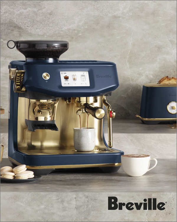 Breville BES881DDB Barista Touch with Brass Accent Lifestyle
