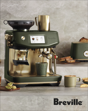 Breville BES881OLB Barista Touch Impress Coffee Machine with Brass Accent Lifestyle