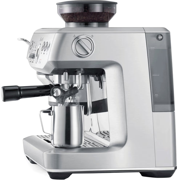 Breville Barista Express Impress Manual Coffee Machine Sea Salt BES87SST Side view