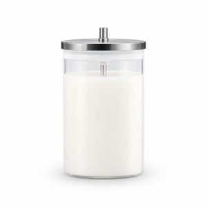 Bellucci Bistro Casa Milk Container MC600A accessory featuring a sleek stainless steel milk container with a black plastic lid.