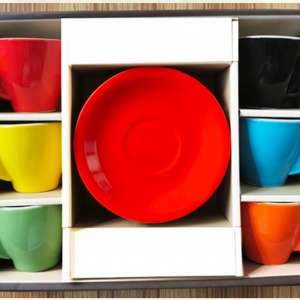Boxed Set of Multi-coloured espresso cups 90 ml