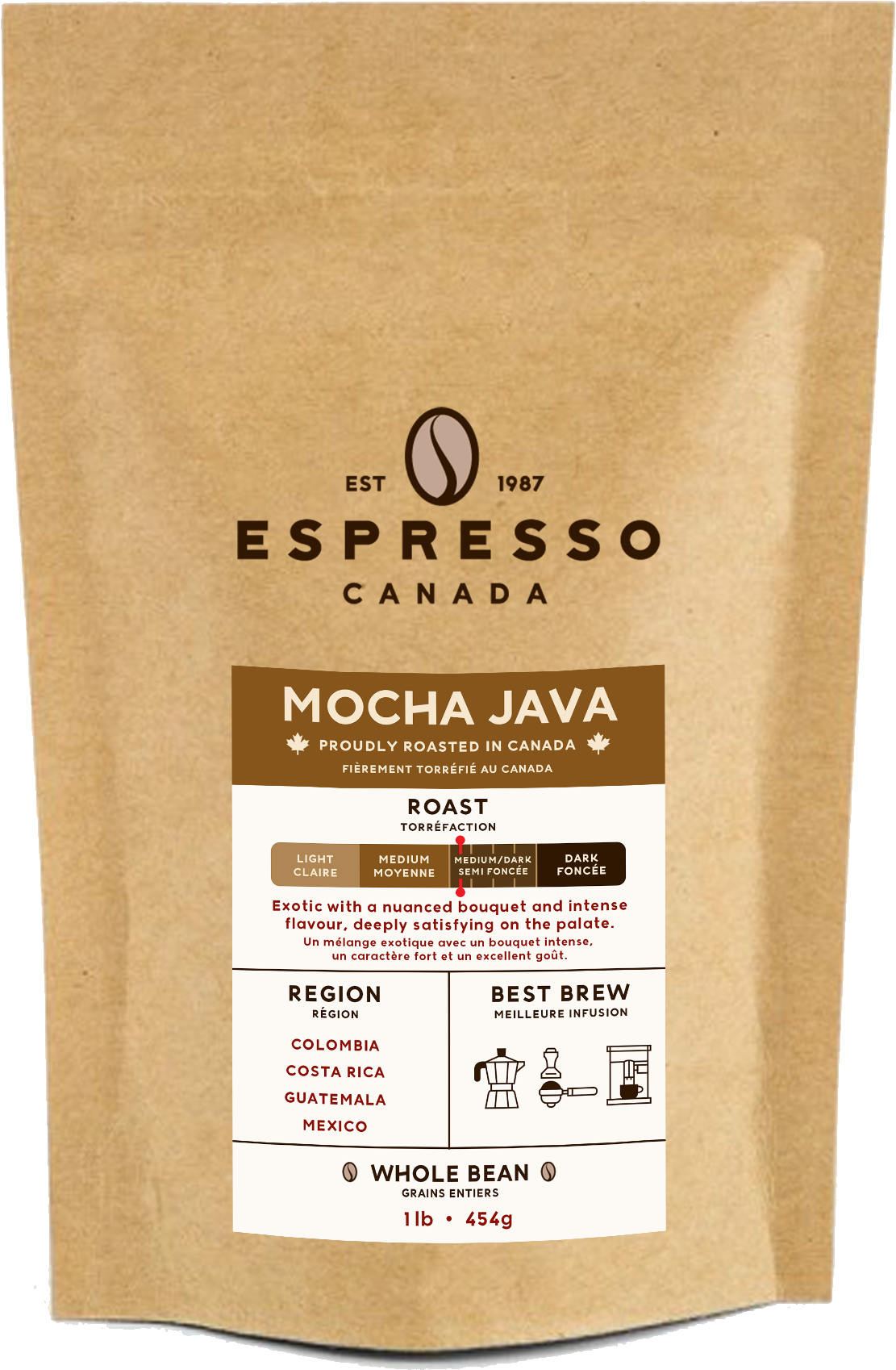 Cup Moca Java Mocha Java Espresso – Italy's Finest Non-Oily Beans – Espresso Canada