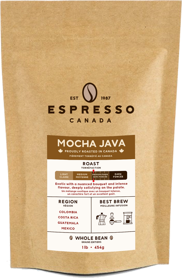 Mocha Java Espresso – Italy's Finest Non-Oily Beans - Espresso Canada