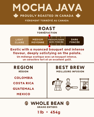 Mocha Java⎮Non-Oily Coffee Beans - Espresso Canada