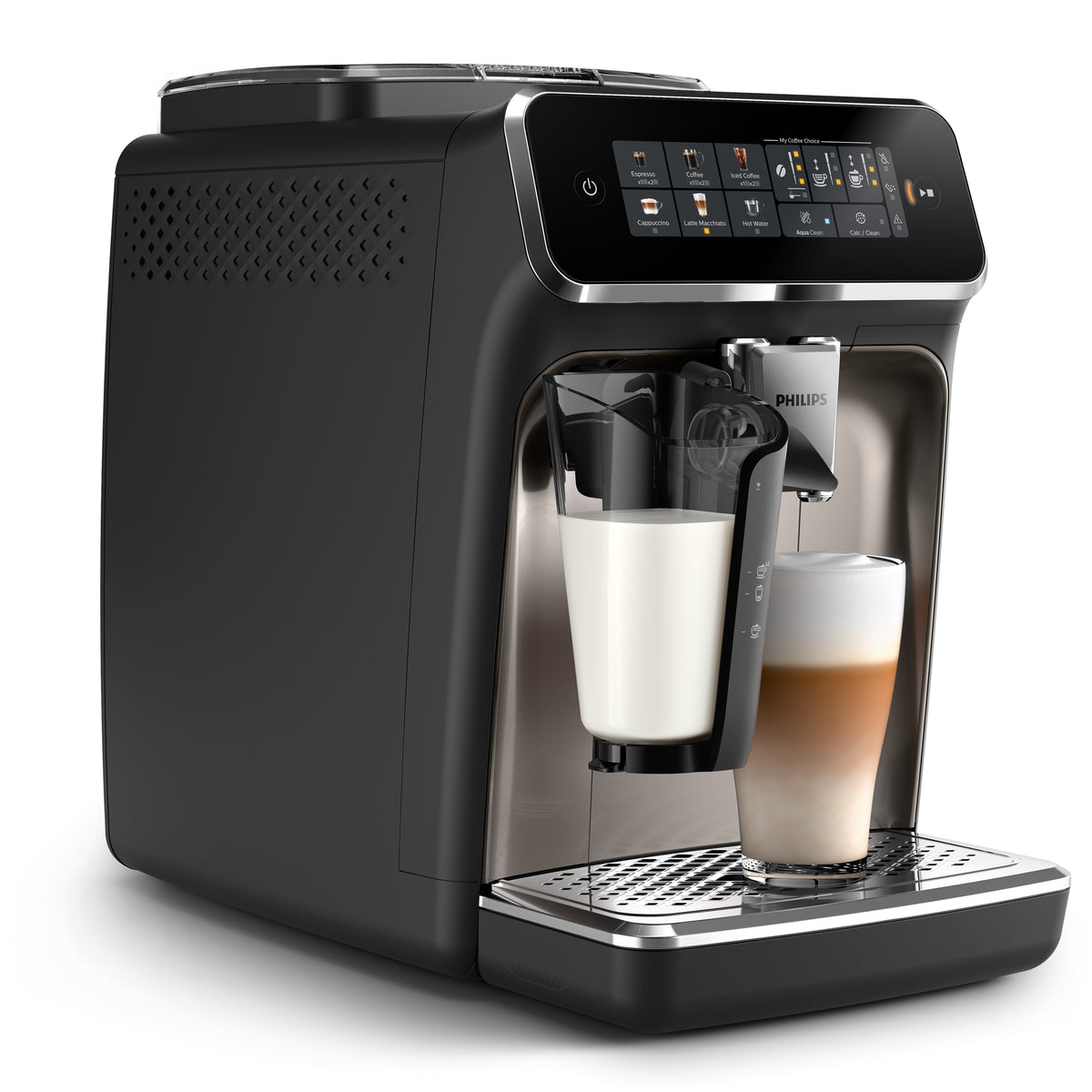 Philips EP3347/90 Superautomatic  Espresso Machine + Iced Coffee Angle View