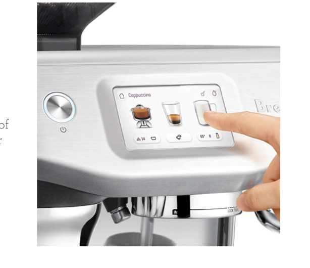 Breville BES881 Barista Touch Impress Automatic Espresso Machine  Display Closeup