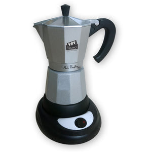 VEV Viganò Moka Electric Caffettiera, 3–6 cup electric moka pot