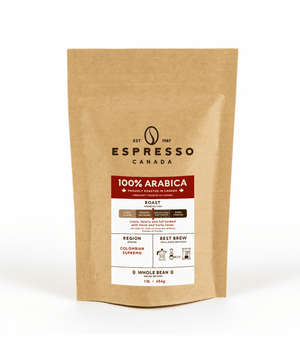 100% Arabica Coffee Beans by Espresso Canada Coffee Bag