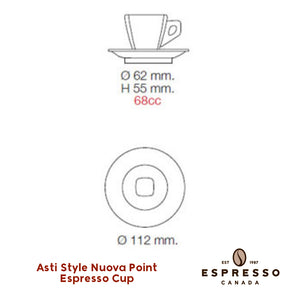 Nuova Point Asti Style Espresso Cups available at Espresso Canada