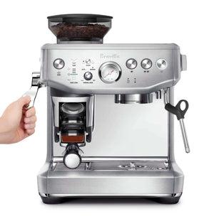 Breville Barista Express Impress Brushed Stainless Steel BES876 Tamping Graphic