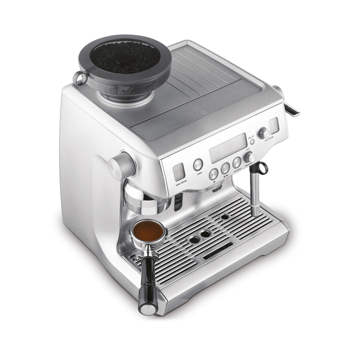 Breville Oracle BES980 Brushed Stainless Steel Top View available from Espresso Canada