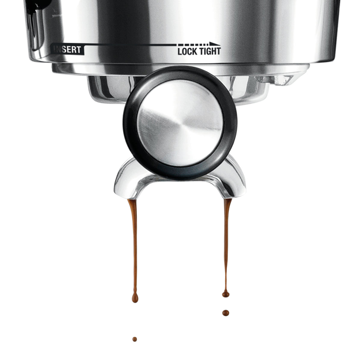 Breville Oracle BES980 Brushed Stainless Steel dispensing coffee available from Espresso Canada