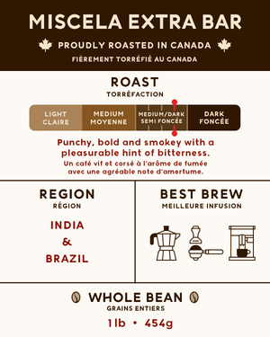 Miscela Extra Bar Coffee Label from Espresso Canada