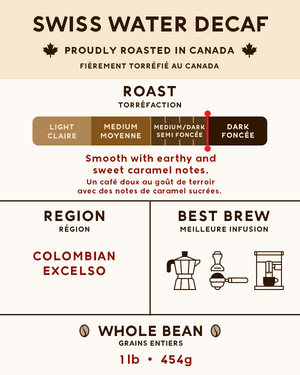 Swiss Water Decaf⎮Italy's Best Espresso Beans⎮Non-Oily Coffee Beans 5.00% Off Auto renew - Espresso Canada