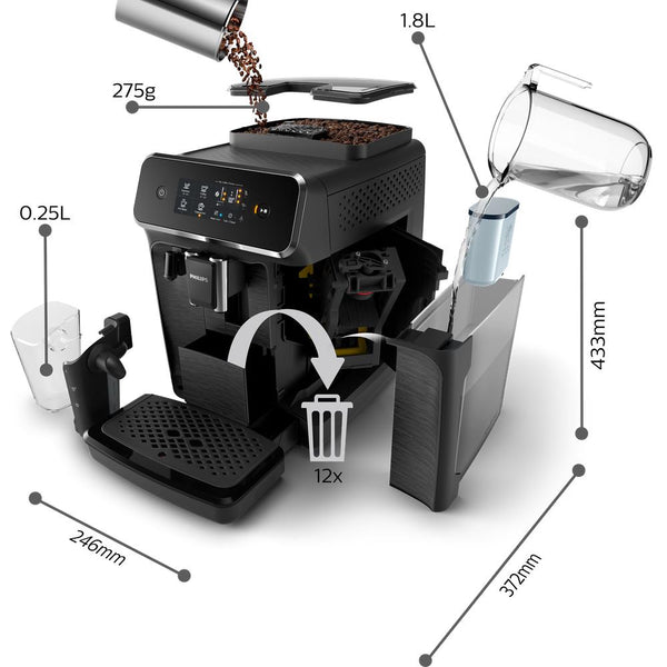 📦 OPEN BOX Philips Saeco 2230/14 Espresso Machine LatteGo Black - Espresso Canada