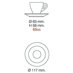 Nuova Point Milano Espresso Cup Dimension