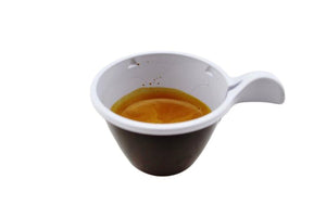 Darnel 3 oz. plastic espresso cup filled with espresso from Espresso Canada